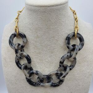 J Crew Gray Tortoise Link Necklace